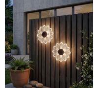 Garden Greatness Duo Bloom Solar Light Fence Wall Art Set