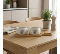 Garden Greatness Duo Highland Cow Dip Bowl Tray Set