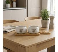 Garden Greatness Duo Highland Cow Dip Bowl Tray Set | Size: 1 Pack Garden Greatness Multicolor 1 Pack