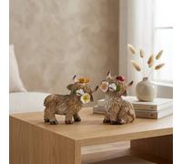 Garden Greatness Duo Highland Cow Floral Ornament Set | Size: 1 Pack Garden Greatness Multicolor 1 Pack