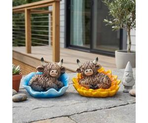 Garden Greatness Duo Highland Cow Flower Bed Ornament | Size: 2 Pack Garden Greatness Multicolor 2 Pack