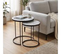 Garden Greatness Duo Marble Tops Nesting Side Tables in Brown | Size: 1 Pack Garden Greatness Brown 1 Pack