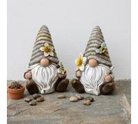 Garden Greatness Duo Sitting Floral Bumble Bee Garden Gonks | Size: 2 Pack Garden Greatness Multicolor 2 Pack