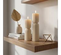 Garden Greatness Duo Twisted Vanilla Wax Candle Set in Cream | Size: 2 Pack Garden Greatness Cream 2 Pack
