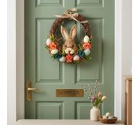 Garden Greatness Easter Half Wreath with Rabbit & Flowers | Size: 1 Pack Garden Greatness Multicolor 1 Pack
