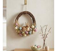 Garden Greatness Easter Half Wreath With Sitting Rabbit
