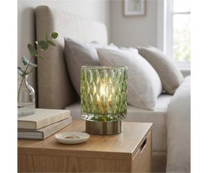 Garden Greatness Embossed Emerald Led Table Lamp