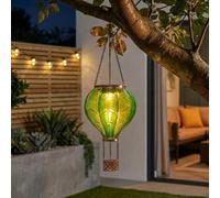 Garden Greatness Emerald Hanging Solar Hot Air Balloon