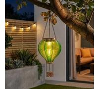 Garden Greatness Emerald Hanging Solar Hot Air Balloon in Green | Size: 1 Pack Garden Greatness Green 1 Pack