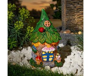 Garden Greatness Enchanting Blue Door Fairy House Solar Light in Brown | Size: 1 Pack Garden Greatness Brown 1 Pack