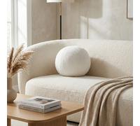 Garden Greatness Evie Teddy Boucle Blanc Round Cushion