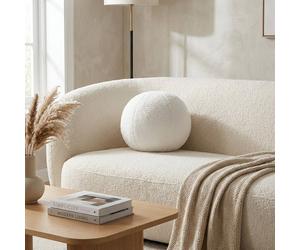 Garden Greatness Evie Teddy Boucle Blanc Round Cushion in White | Size: 30 cm x 30 cm Garden Greatness White 30 cm x 30 cm