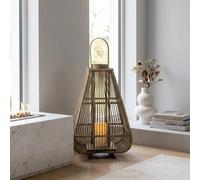 Garden Greatness Extra Large Natural Bamboo LED Lantern | Size: 1 Pack Garden Greatness Natural 1 Pack