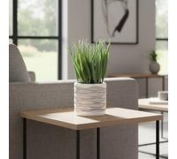 Garden Greatness Faux Grass In Waved Pot Home Decor
