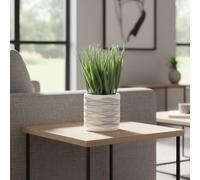 Garden Greatness Faux Grass In Waved Pot in Green | Size: 1 Pack Garden Greatness Green 1 Pack