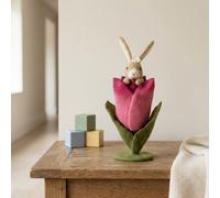 Garden Greatness Felt Rabbit In Pink Tulip Head Flower