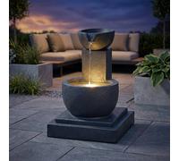 Garden Greatness Fengshui Falls Hybrid Solar Garden Fountain in Dark Grey | Size: 1 Pack Garden Greatness Dark Grey 1 Pack