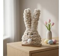 Garden Greatness Fluffy Bunny Figurine On Wooden Base