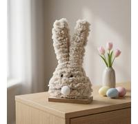 Garden Greatness Fluffy Bunny Figurine On Wooden Base | Size: 1 Pack Garden Greatness Multicolor 1 Pack