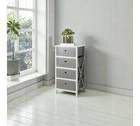 Garden Greatness Foldable 4 Drawer Fabric Storage Organiser Unit in Grey | Size: Large Garden Greatness Grey L