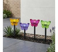 Garden Greatness Four Pack LED Butterfly Solar Garden Lights | Size: 4 Pack Garden Greatness Multicolor 4 Pack
