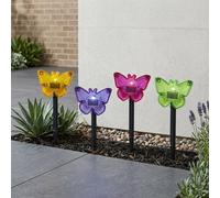 Garden Greatness Four Pack Led Butterfly Solar Stake Lights