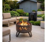 Garden Greatness Fuego Flame Design Deepbowl Firepit with Grill in Bronze | Size: 1 Pack Garden Greatness Bronze 1 Pack