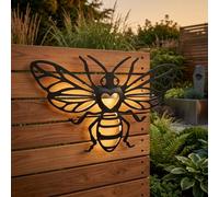 Garden Greatness Garden Bee Motif Solar Powered Wall Art