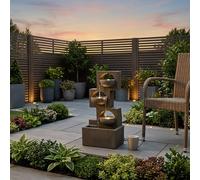 Garden Greatness Geometric Steps Angular Cascade Solar Water Feature | Size: 1 Pack Garden Greatness Multicolor 1 Pack