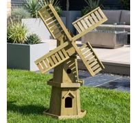 Garden Greatness Giant Decorative Pinewood Garden Windmill in Natural | Size: 1 Pack Garden Greatness Natural 1 Pack