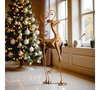 Garden Greatness Grand Gold Standing Reindeer Decoration | Size: 1 Pack Garden Greatness Gold 1 Pack