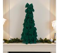 Garden Greatness Grand Green Velvet Tree Cone Decoration | Size: 1 Pack Garden Greatness Green 1 Pack