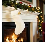 Garden Greatness Grand Hanging White Faux Fur Stocking | Size: 1 Pack Garden Greatness White 1 Pack