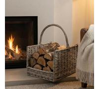 Garden Greatness Greywash Willow Log Basket Storage