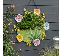 Garden Greatness Hanging Floral Bumble Bee Garden Mirror in Black | Size: 1 Pack Garden Greatness Black 1 Pack