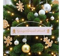 Garden Greatness Hanging Gingerbread Street Christmas Sign in Pink | Size: 1 Pack Garden Greatness Pink 1 Pack