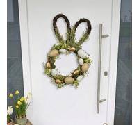 Garden Greatness Hanging Golden Eggs Bunny Wreath