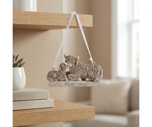 Garden Greatness Hanging Highland Cow Family Time Decor