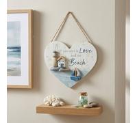 Garden Greatness Hanging Wooden Coastal Heart Beach | Size: 1 Pack Garden Greatness Multicolor 1 Pack