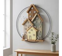 Garden Greatness Hanging Wooden Houses Scene Coastal