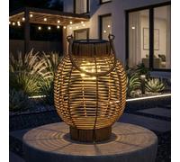 Garden Greatness Hanging Woven Firefly Solar Lantern in Beige | Size: 1 Pack Garden Greatness Beige 1 Pack