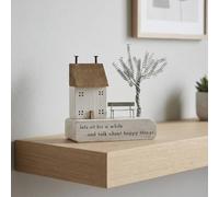 Garden Greatness Happy Things Wooden House Plaque in White | Size: 1 Pack Garden Greatness White 1 Pack