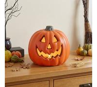 Smart Garden Halloween Battery Operated Glowing Jack O' Lantern Pumpkin - 20cm Orange - Decoration Themed Décor Prop Scary - Perfect for Parties Home Living Room Kitchen