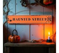 Garden Greatness Haunted Halloween Hanging Street Sign in Orange | Size: 1 Pack Garden Greatness Orange 1 Pack