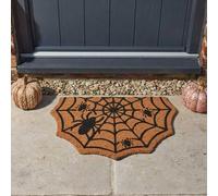 Garden Greatness Haunted Spiderweb Halloween Coir Doormat in Natural | Size: 45 cm x 75 cm Garden Greatness Natural 45 cm x 75 cm