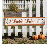 Garden Greatness Haunted Web Wicked Welcome Sign