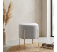 Garden Greatness Hayes Round Velvet Stool Metal