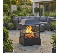 Garden Greatness HeatHaze Sleek Rectangular Garden Fireplace in Black | Size: 1 Pack Garden Greatness Black 1 Pack