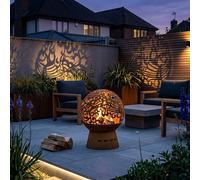 Garden Greatness Helios Laser Cut Dragon Fireglobe Fire-pit in Burnt Orange | Size: 1 Pack Garden Greatness Burnt Orange 1 Pack