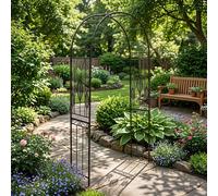 Garden Greatness Helix Rustic Leaf Outdoor Garden Arch in Brown Garden Greatness Brown